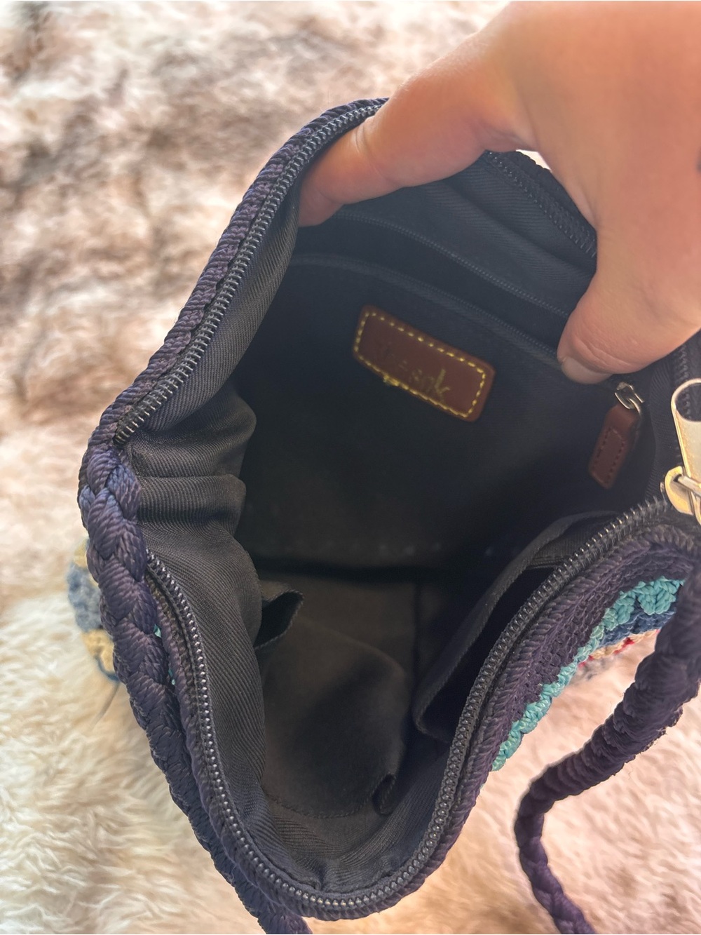 The Sak Navy Multicolor Crochet Shoulder Bag - Picture 2 of 5